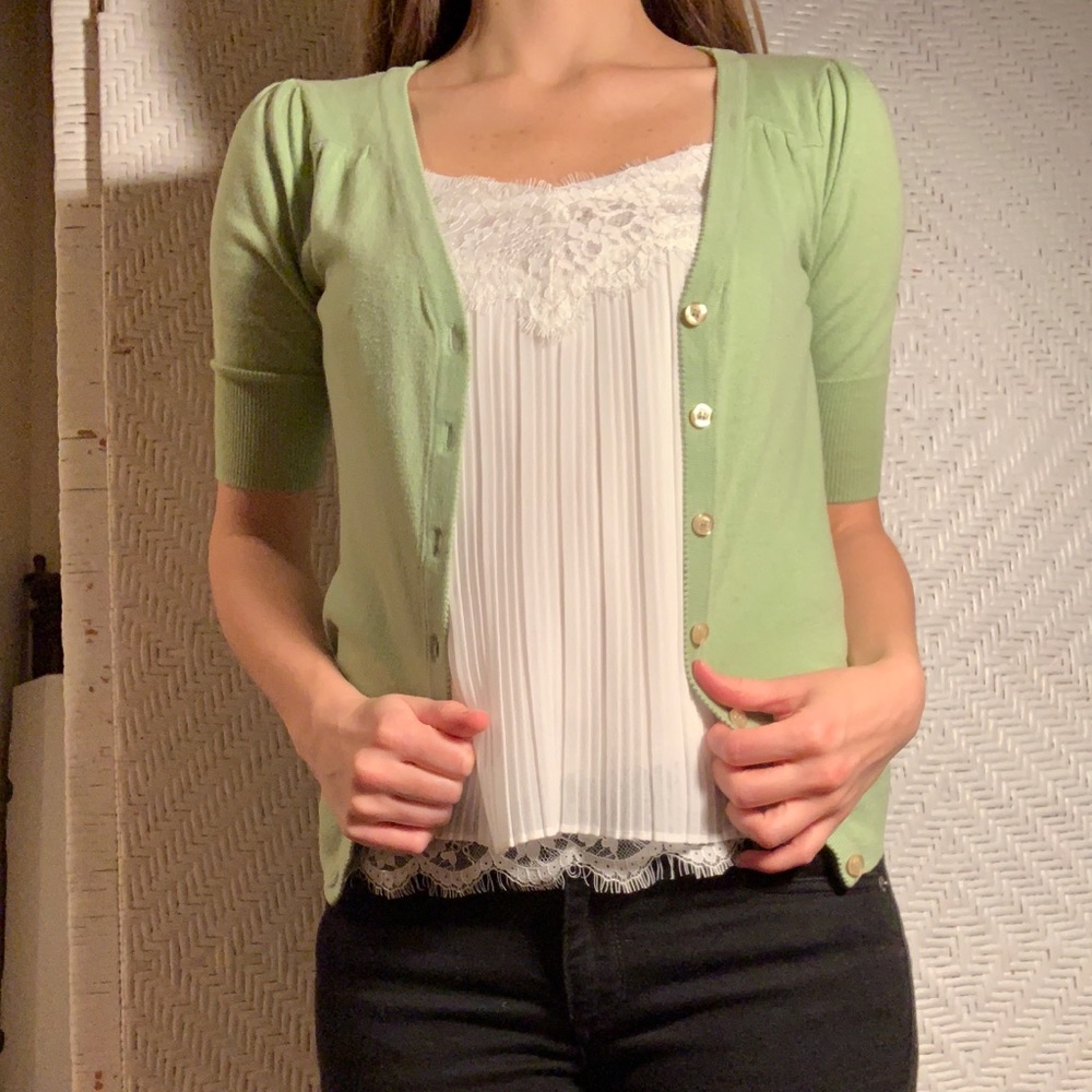 Light green short cardigan
